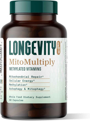 MitoMultiply - Mitochondrial Support with Glutathione, SOD, Catalase, NADH, Bacillus Subtilis - Boosts Cellular Energy, Absorption, Bioavailability - 60 Capsules