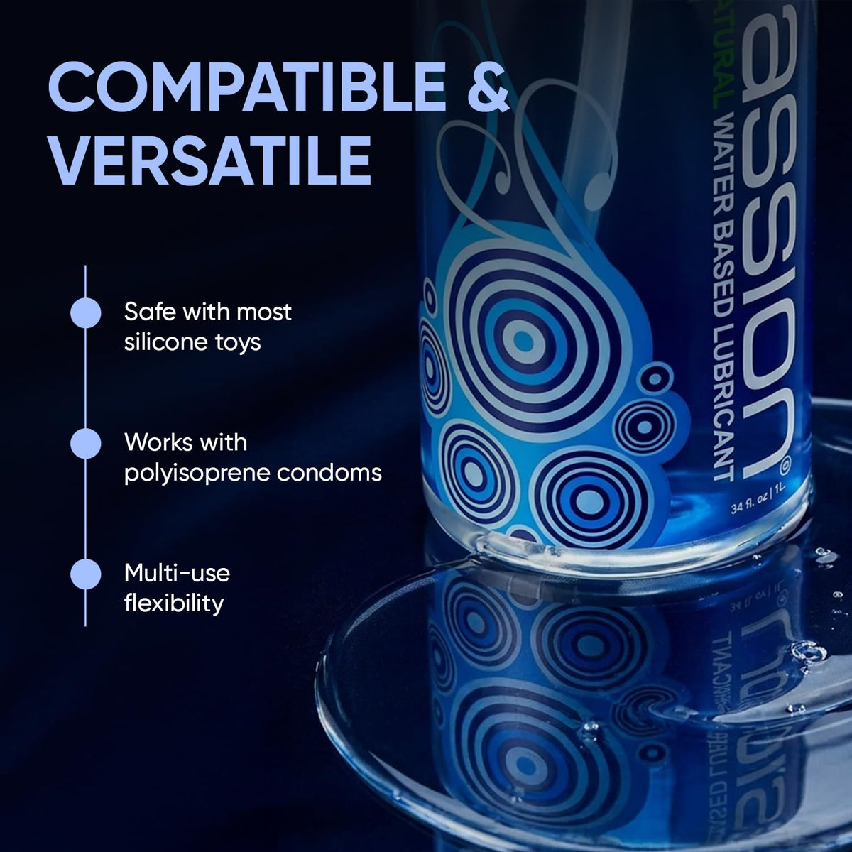 Passion Natural Water-Based Personal Lubricant, for Men & Women - 16 Fl Oz