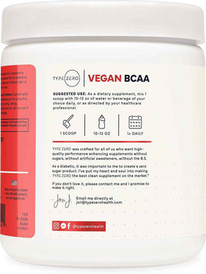 Type Zero Ultra Clean Vegan BCAA Powder + Electrolytes Tropical Fruit Punch - 6g Per Serving, 2:1:1 Sugar-Free, No Sucralose, BCAAs Amino Acids Supplement, After Workout Drink, 30 Servings