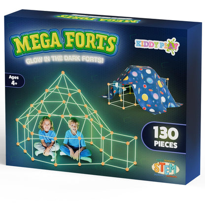 KiddyPlay Mega Forts - 130 Piece Fort Building Kit for Kids