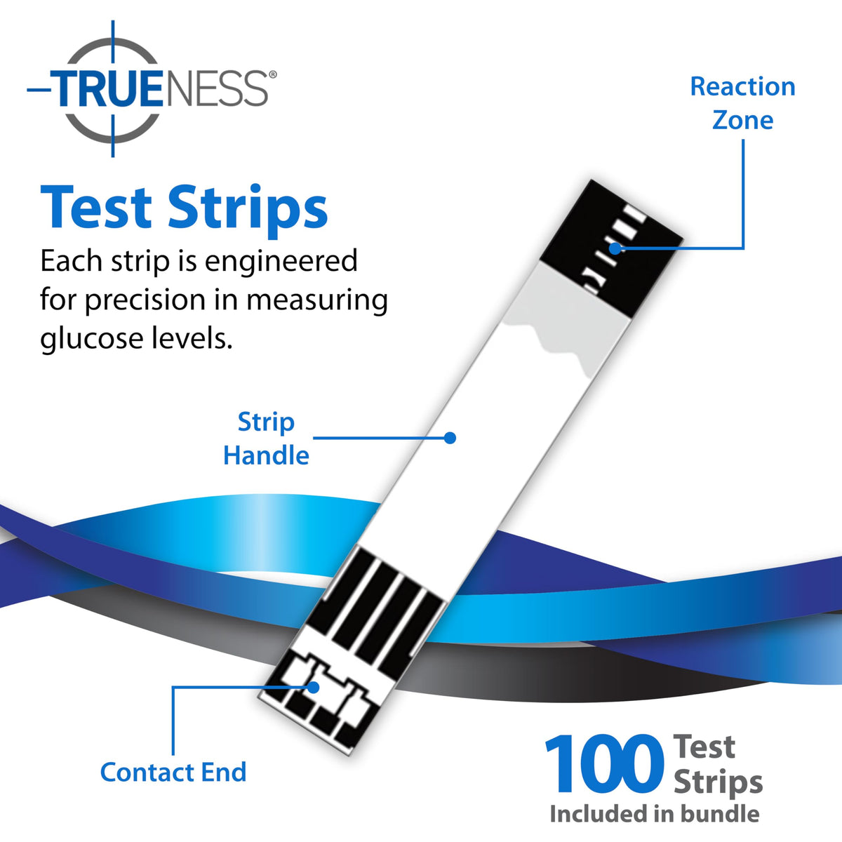 TRUENESS Blood Glucose Test Strips, 50 Count - Blood Glucose Test Strips Compatible with TRUENESS Family of Self Monitoring Blood Glucose Meters, Fast 5 Second Results