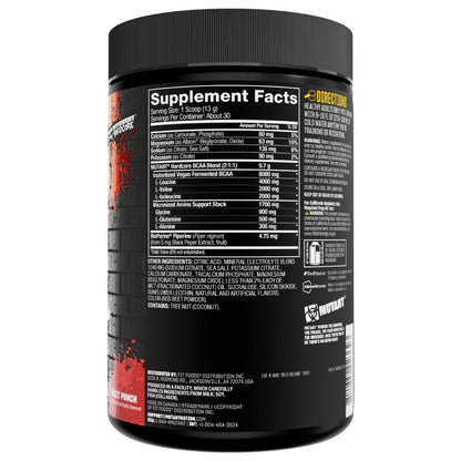 Mutant Hardcore BCAA - Pre, Intra or Post Workout - BCAA Next Level branched-Chain Amino Acids Supplement - Hydration + Recovery - 30 Serving - Blue Raspberry