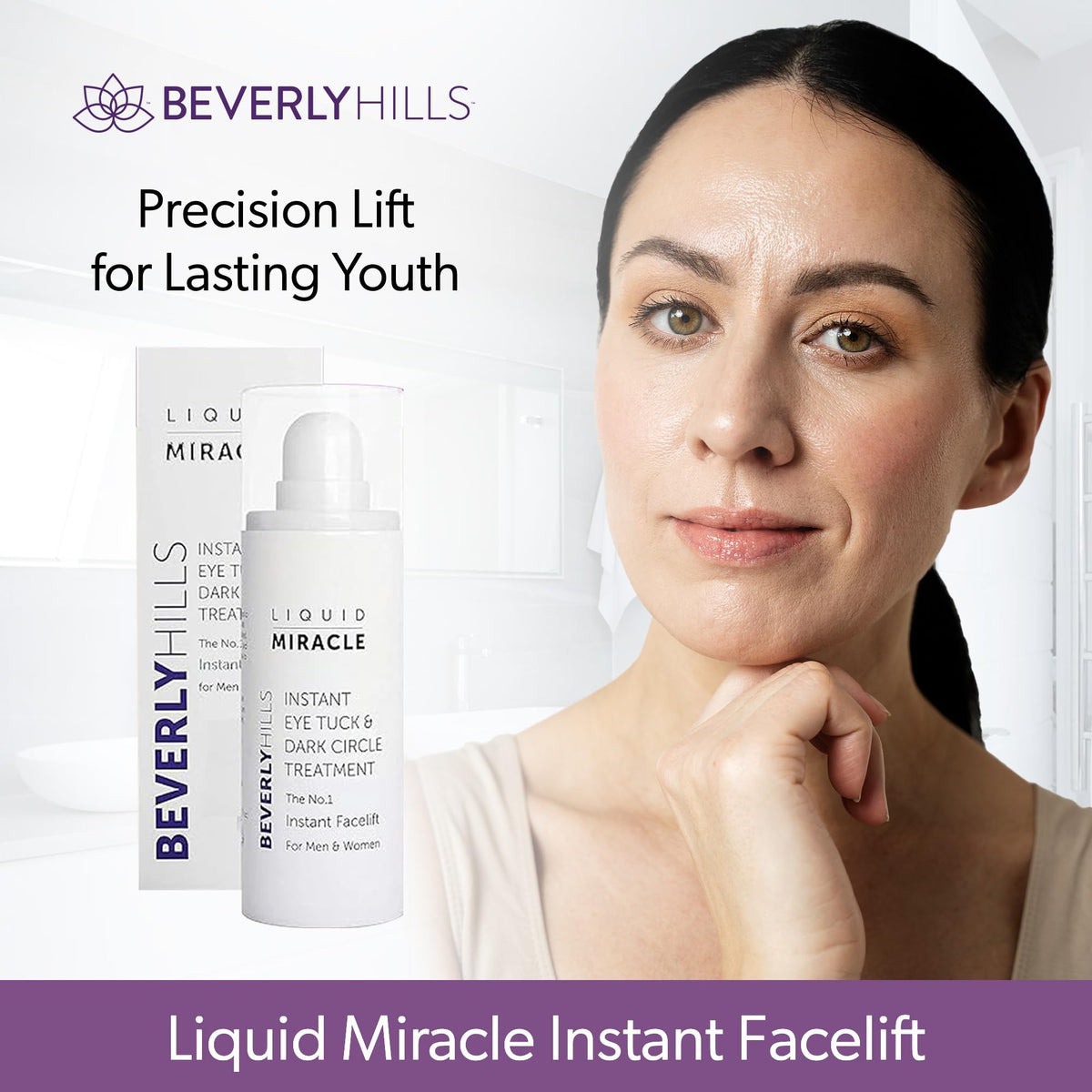 Beverly Hills Instant Facelift & Eye Serum - 30mL (120 Day Supply) - Rapid Reduction Treatment for Bags, Wrinkles & Dark Circles