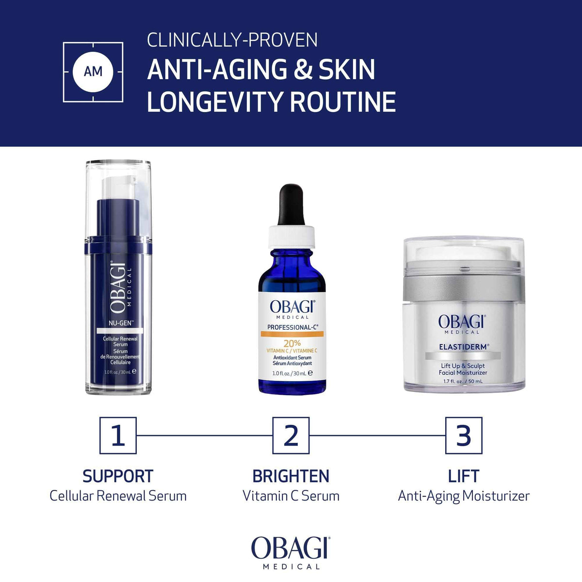 Obagi NU-GEN NAD+ Cellular Renewal Face Serum with Niacinamide & NMN – Clinically Proven Anti-Aging Serum Reduces Wrinkles & Dark Spots, Supports Collagen Production