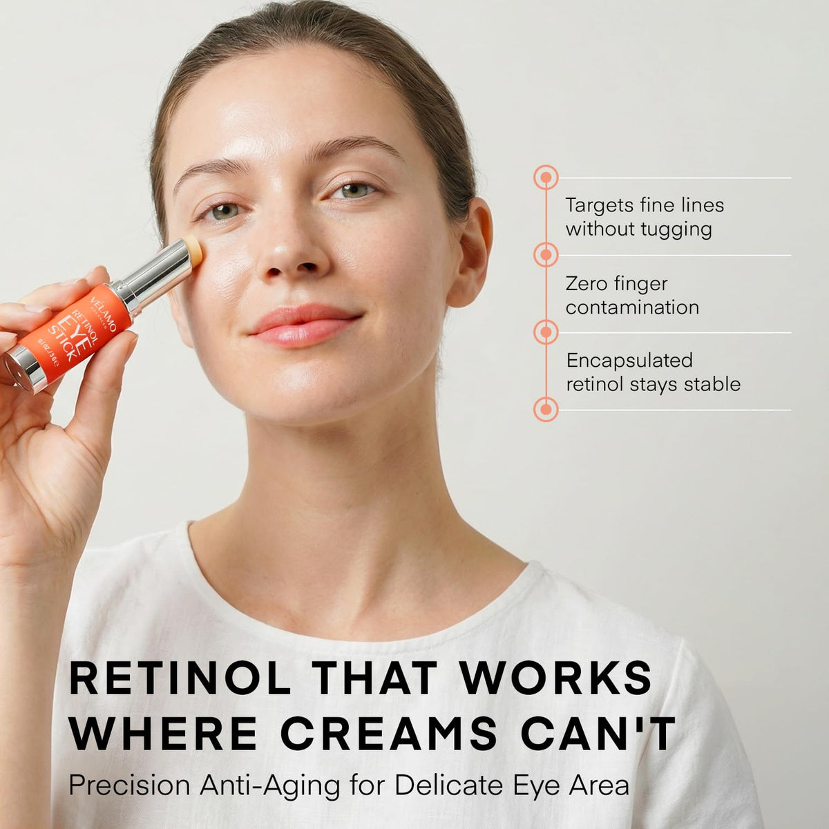 VELAMO ADVANCED Retinol Eye Stick (3g) - Renewing & Firming Under Eye Balm for Dark Circles, Puffiness & Wrinkles