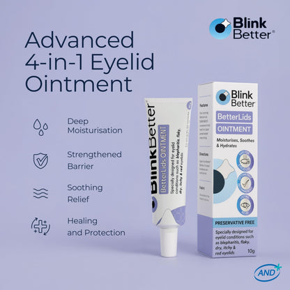 BlinkBetter BetterLids Eyelid Ointment (0.34 oz) – Deep-Moisturizing Oat Complex with Shea Butter & Panthenol for Dry, Itchy & Sensitive Skin
