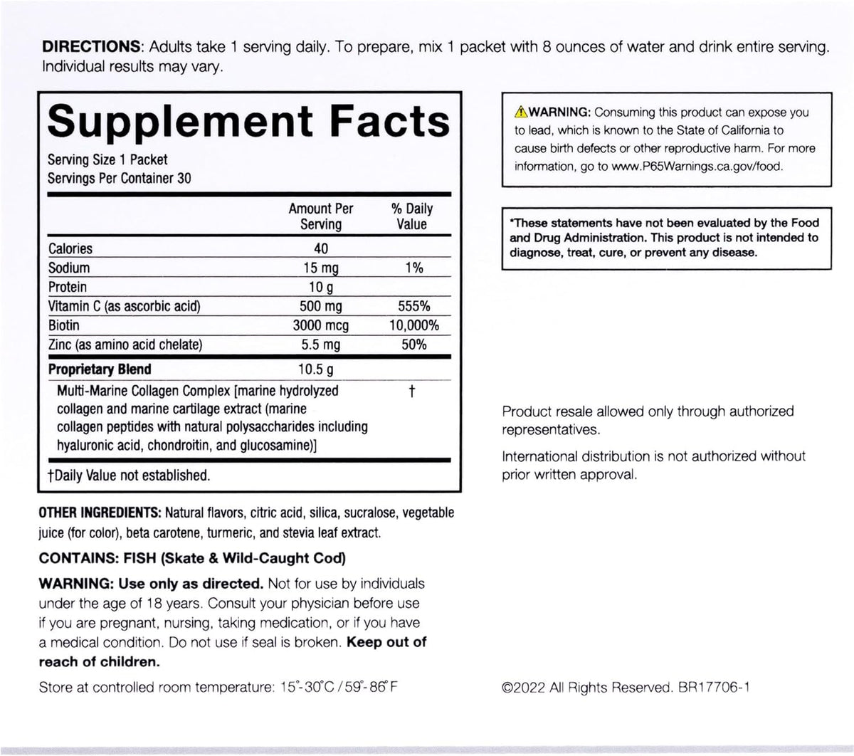 Serovital Skin Brilliance Marine Collagen – Hydrolyzed Marine Collagen Peptides
