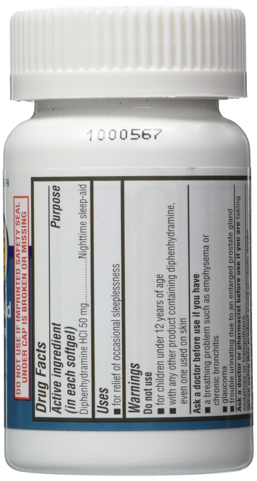 Equate - Sleep Aid 50 mg, Maximum Strength, 96 Softgels (Compare to Unisom)