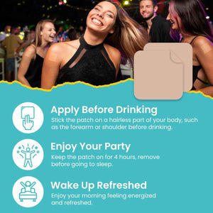 Recovery Patches 60 Pack - Wake Up Refreshed & Energized - Natural Ingredients Recovery Stickers, Skin-Friendly & Waterproof, Apply Before Drinking, Enhanced Morning Formula