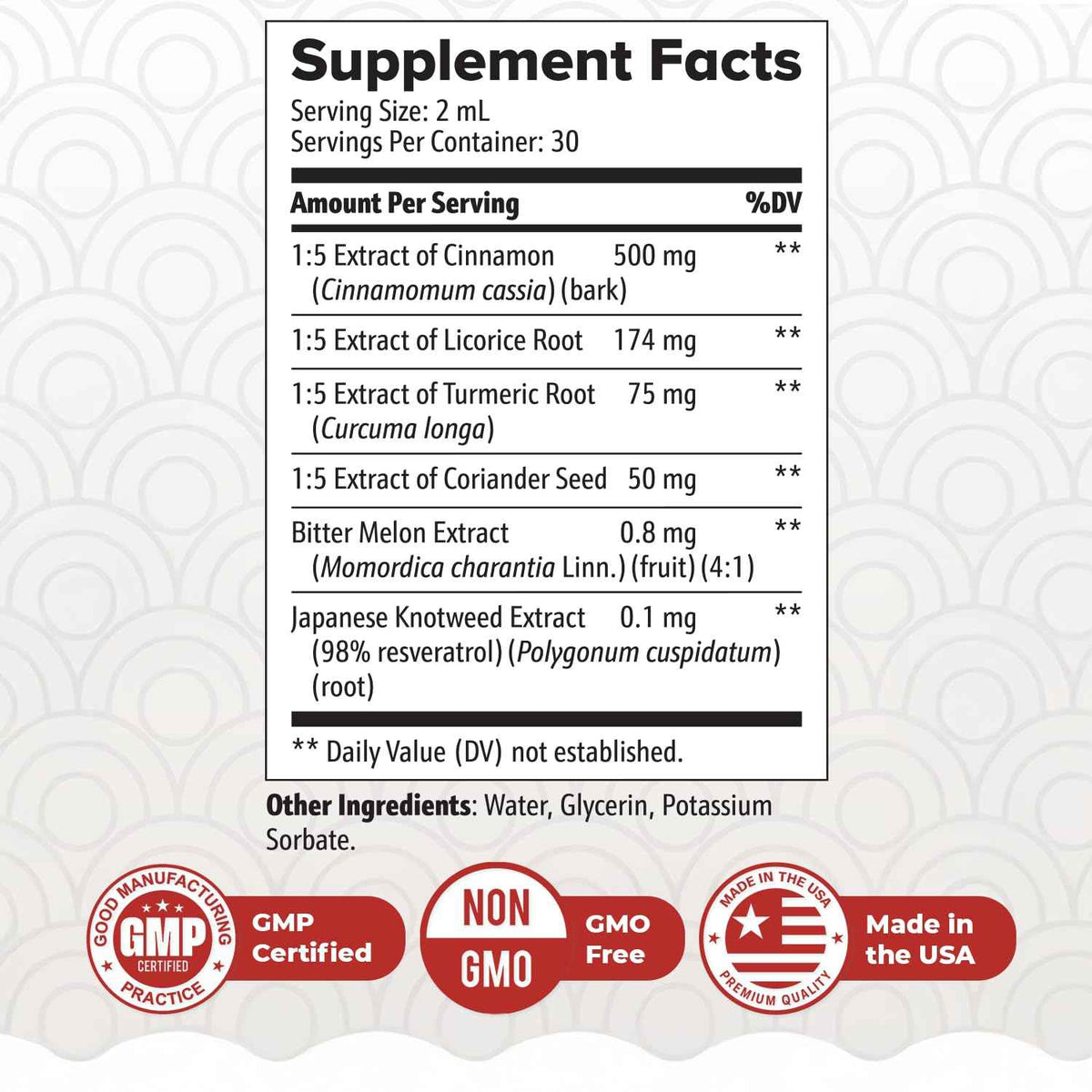Nature’s NutriWave ZenSulin - Natural Liquid Supplement with Cinnamon, Licorice Root, Turmeric & More - 60ml, 1 Month Supply - Non-GMO, Gluten-Free, Made in USA