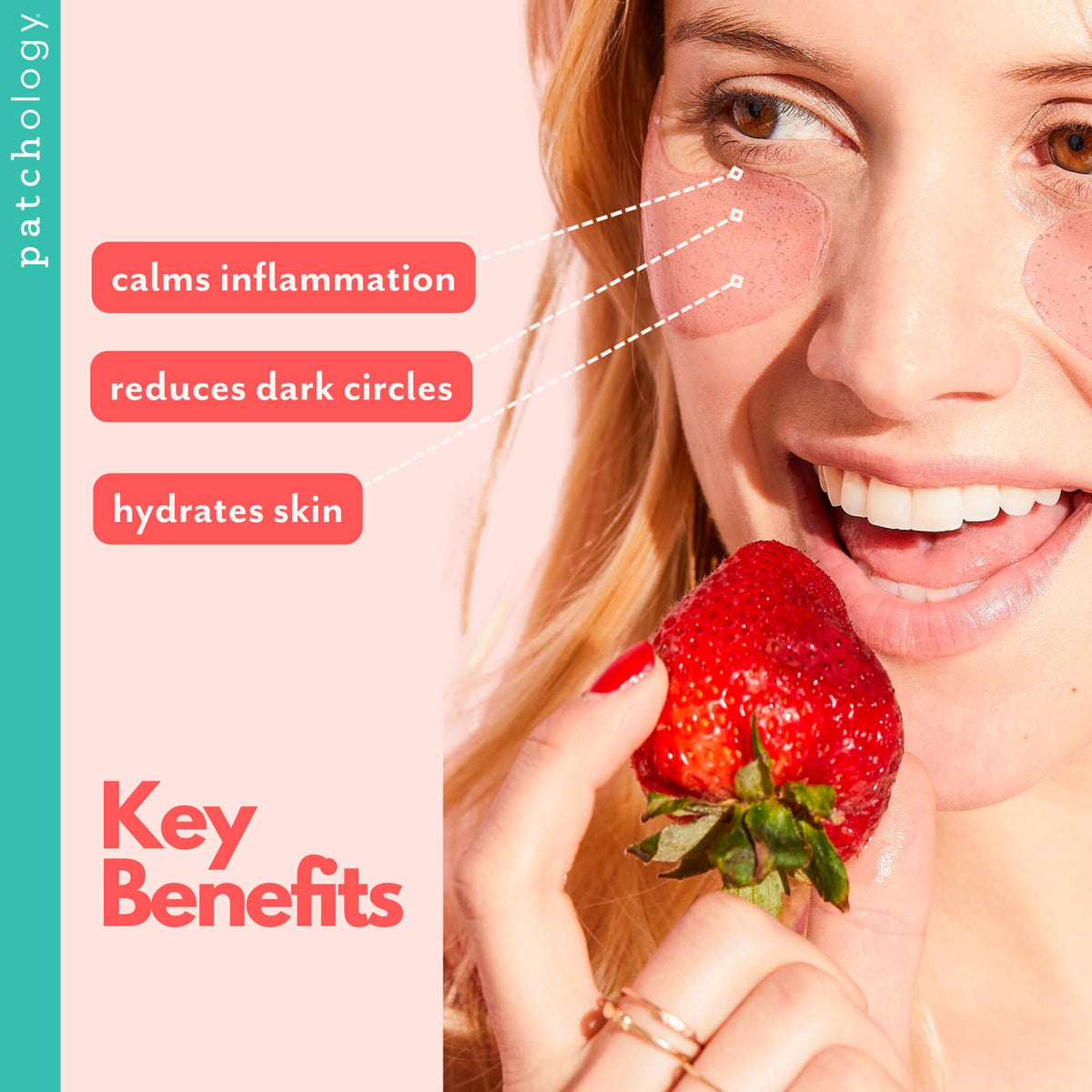 Patchology Serve Chilled Rosé Eye Gels - Hydrating Eye Patches (15 Pairs/Jar)