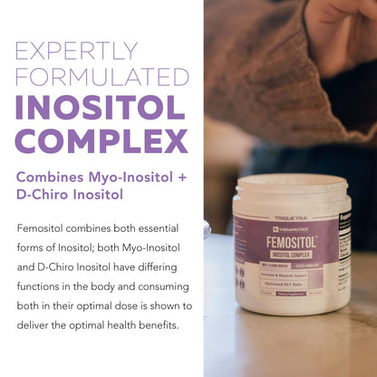 Femositol Myo-Inositol & D-Chiro Inositol Complex Supplement - Clinically Validated 40:1 Ratio (Vitamin B8) - Hormonal Balance & Healthy Ovarian Function Support (90 Capsules - 30 Servings)