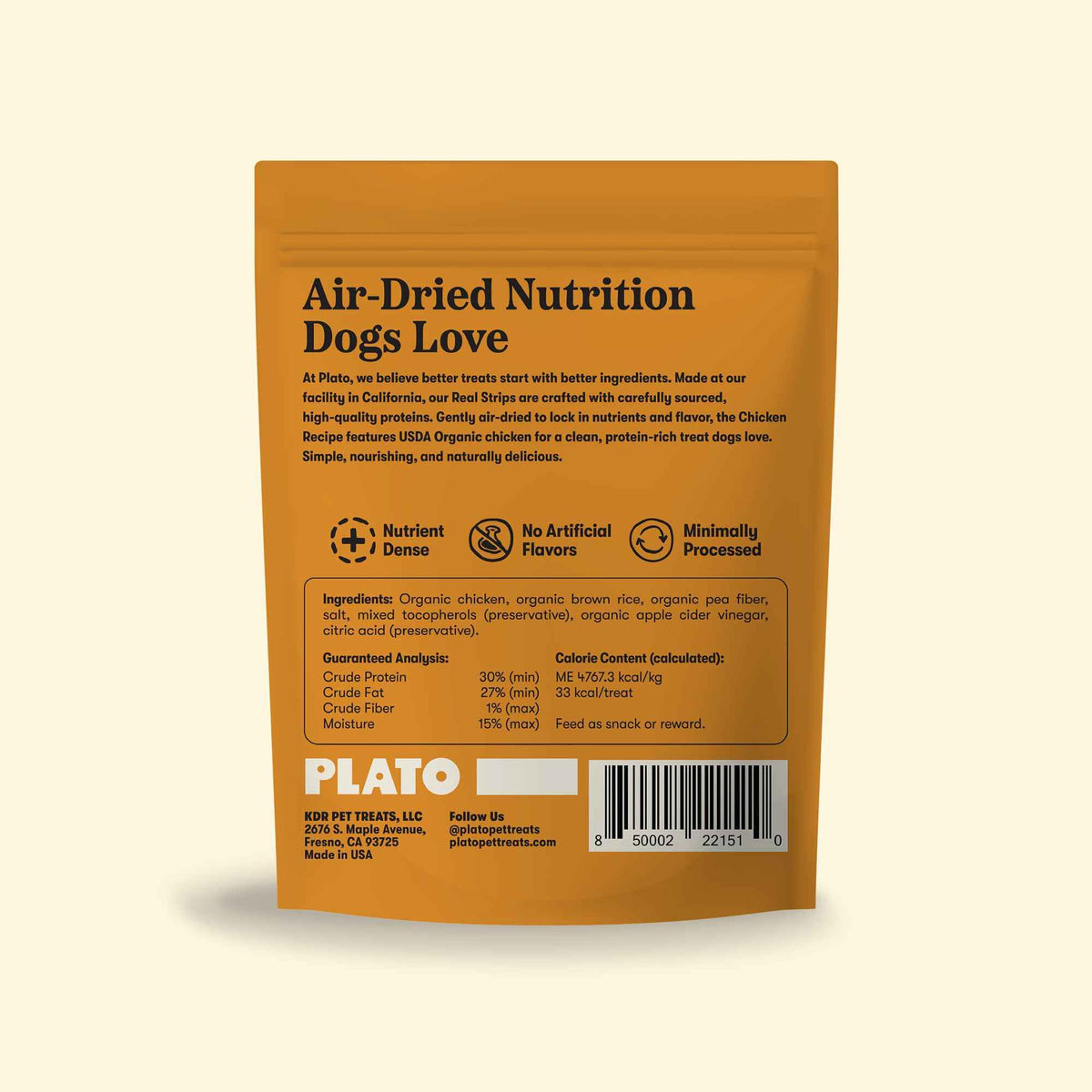 Plato Real Strips Turkey & Pumpkin Recipe Dog - 18 oz