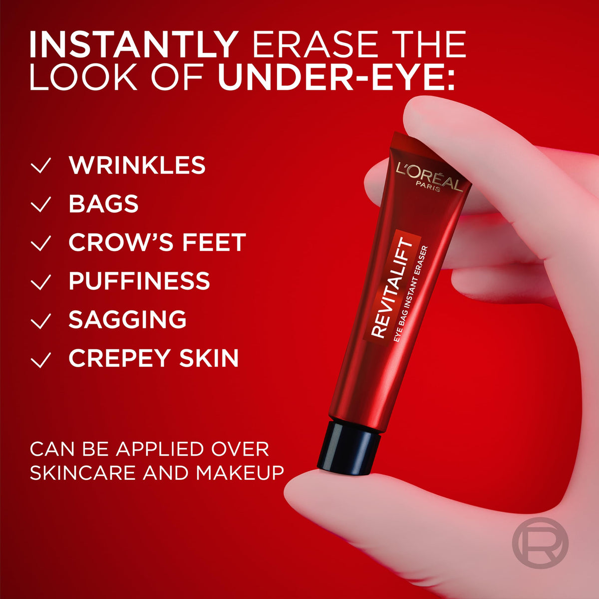 L'Oreal Paris Revitalift Triple Power Eye Bag Instant Eraser (0.5 oz + Sample) – Rapid Eye Tightener & Firming Treatment for Puffiness