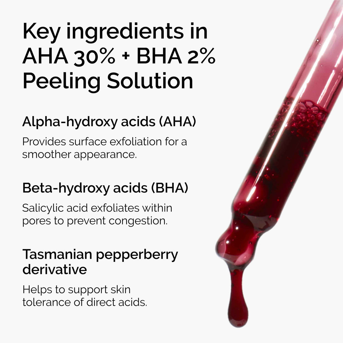 The Ordinary AHA 30% + BHA 2% Peeling Solution, Advanced Exfoliating Peel for Brighter Skin, 1 Fl Oz (Pack of 2)