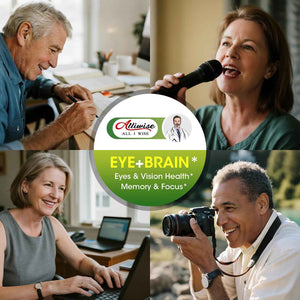 Eye + Brain Supplements for Memory and Focus, Lutein 40mg, Zeaxanthin, Astaxanthin, Bilberry, Lion’s Mane, Bacopa Monnieri, Ginkgo Biloba, 14 in 1 Eye Vitamins for Adults & Seniors 120 Capsules