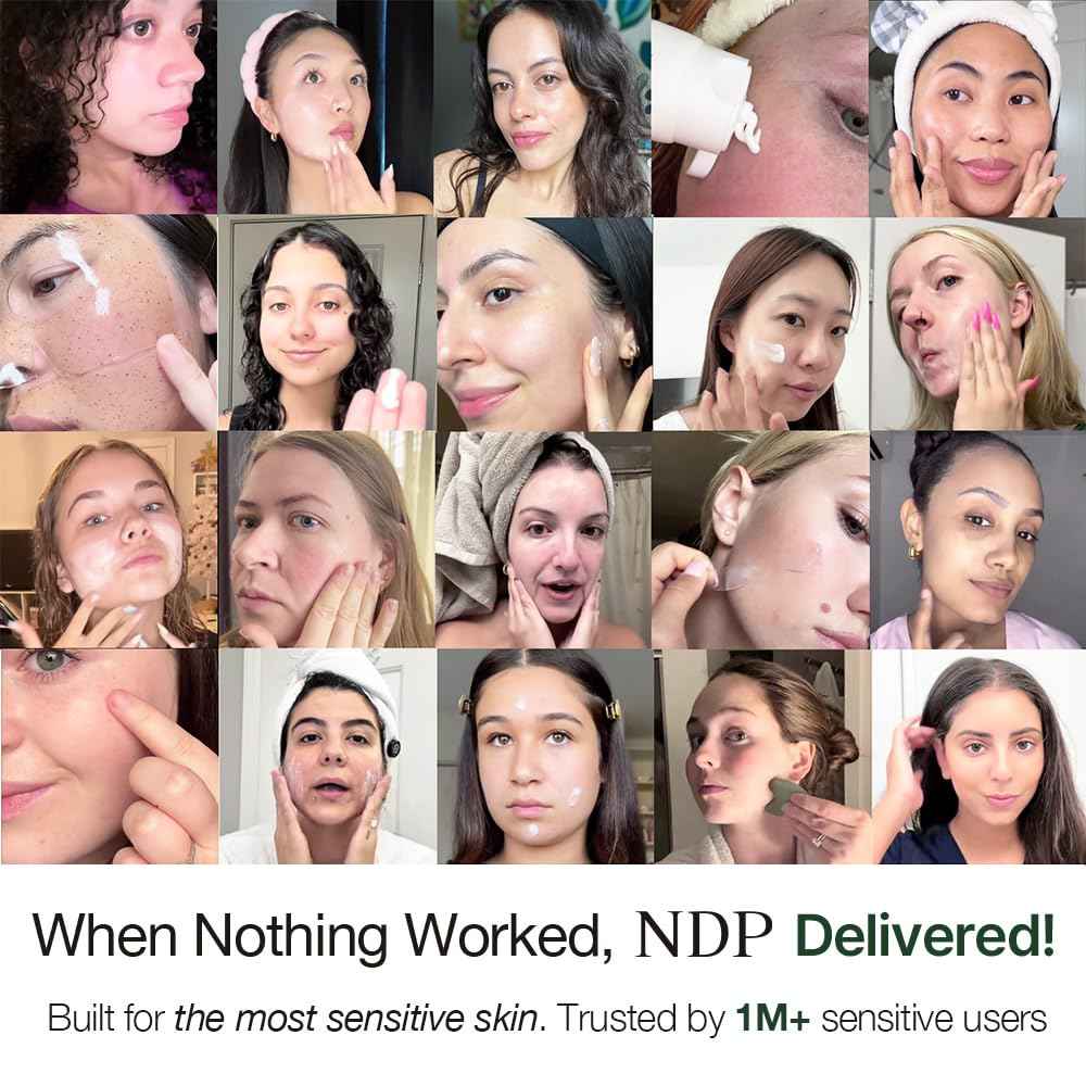 NATURAL DERMA PROJECT NDP Cica Cream - Gel Face Moisturizer for Sunburn Relief, lightweight Korean Moisturizer for Sensitive Skin, Centella Asiatica
