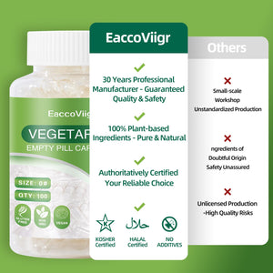 EaccoViigr Size 0 Empty Capsules - 500 Count Clear Empty Pill Capsules with Capsule Filling Kit, Fillable Vegan Vegetarian Capsule Empty for Vitamins, Easy for DIY Supplements EaccoViigrBuy Supplements Australia