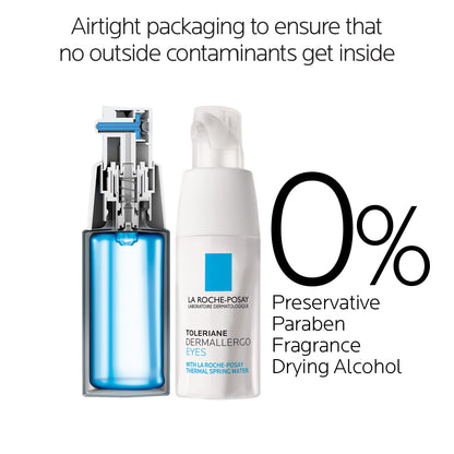 La Roche-Posay Toleriane Dermallergo Eye Cream - Soothing Repair Moisturizer for Sensitive & Allergy-Prone Skin (0.67 fl. oz)