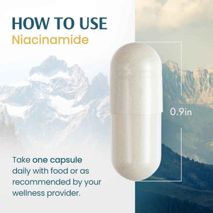 Vykee Nutrition Niacinamide Capsules - Vitamin B3 Supplement for Skin Wellness Cellular Energy and Metabolic Support - Vegan, Non-GMO Gluten Free