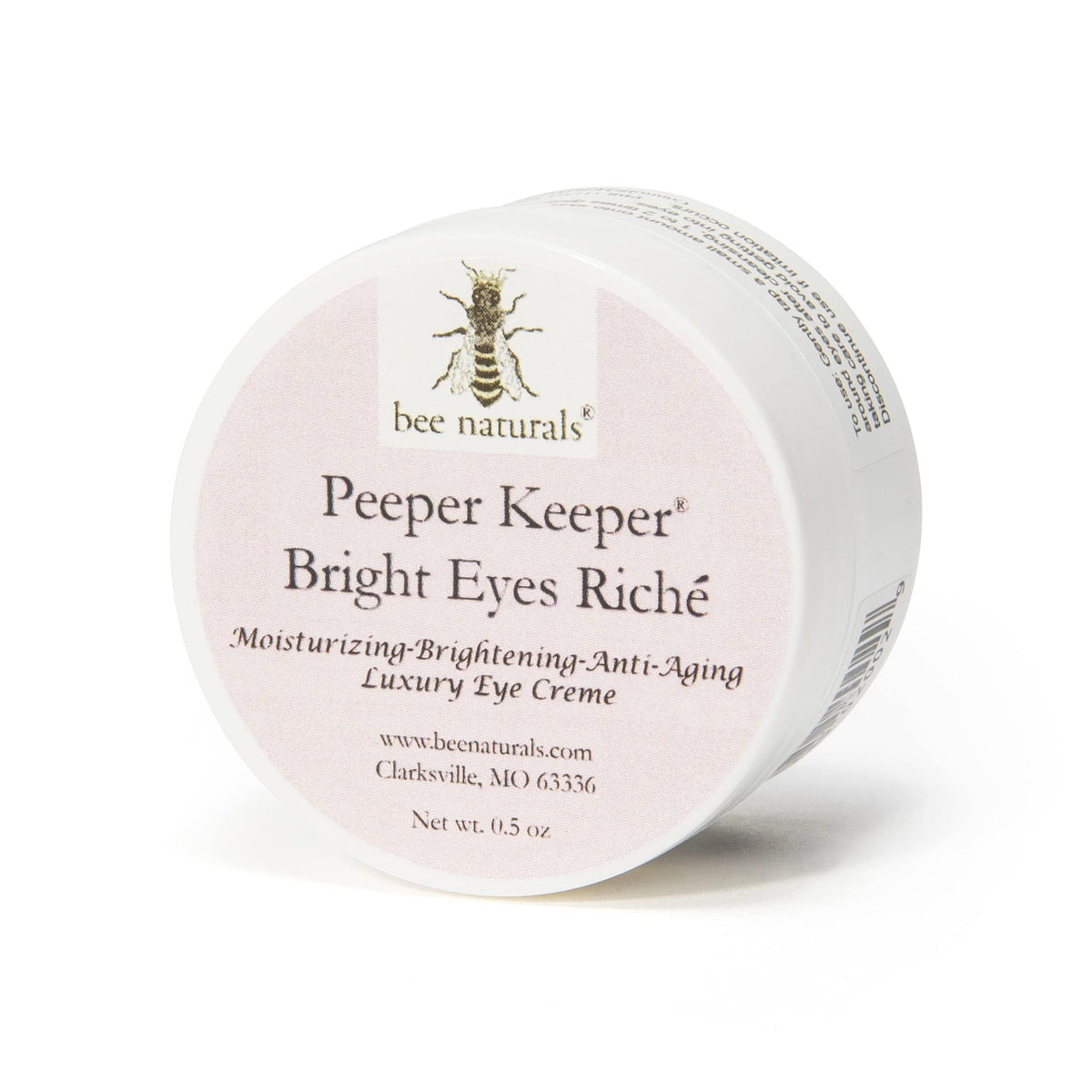Bee Naturals Peeper Keeper Bright Eyes Riche Eye Cream – Hydrating Eye Cream with Peptides, Wheat Germ, Sesame Oil & Calendula for Fine Lines