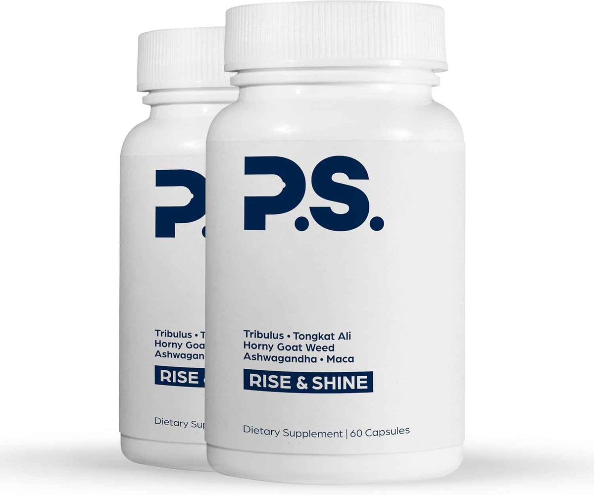 PS Natural Testosterone Booster, D3, Zinc, Horny Goat Weed, 60 Day Supply - Tribulus, tongkat ali, fenugreek, ashwagandha & maca root for men, made in USA, GMP & NSF certified, non-GMO, gluten free