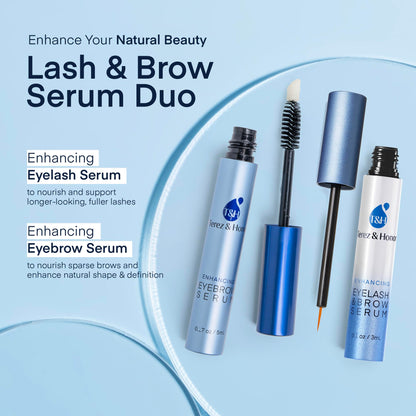 Terez & Honor Advanced Enhancing Eyelash and Eyebrow Serum (Duo Pack) – High-Potency Formula for Longer, Thicker Lashes & Fuller Brows