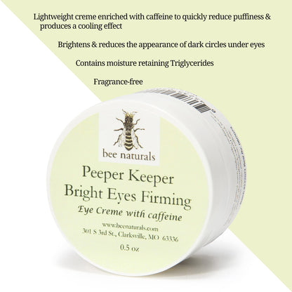 Bee Naturals Peeper Keeper Trio Eye Care Set – Eye Treatment Gift Set for Wrinkles, Puffy Eyes & Crow’s Feet