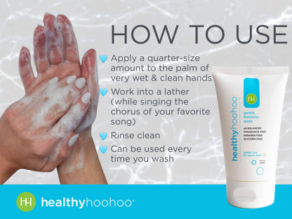 healthy hoohoo Gentle Feminine Wash - Organic Ingredients, pH Balanced, Fragrance Free