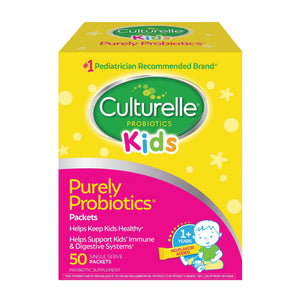 Culturelle Kids Daily Probiotic Packets for Kids, (Ages 3+) - 50 Count - From the #1 Pediatrician-Recommended Brand - Flavorless Daily Probiotics