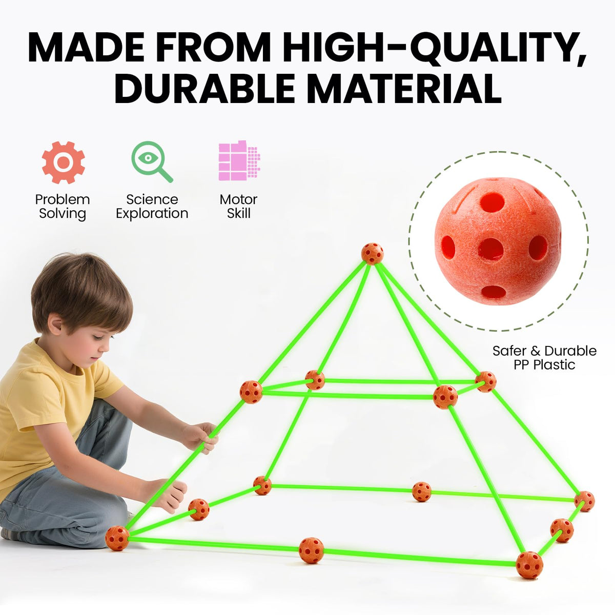 Tiny Land Glow Fort Building Kit for Kids Ages 4-12, STEM Building Toy
