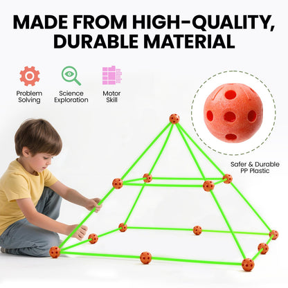Tiny Land Glow Fort Building Kit for Kids Ages 4-12, STEM Building Toy