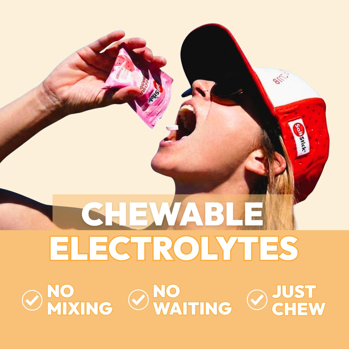 SaltStick Electrolyte FastChews Chewable Tablets, Lemon Lime, 120 count, 12 packets of 10 tablets each