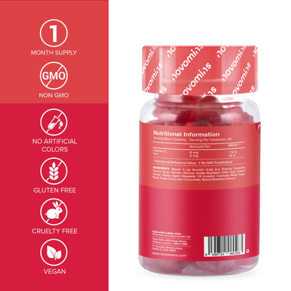 Kids Iron Gummies – Iron Supplement for Kids – Energy & Immune System – Vegan