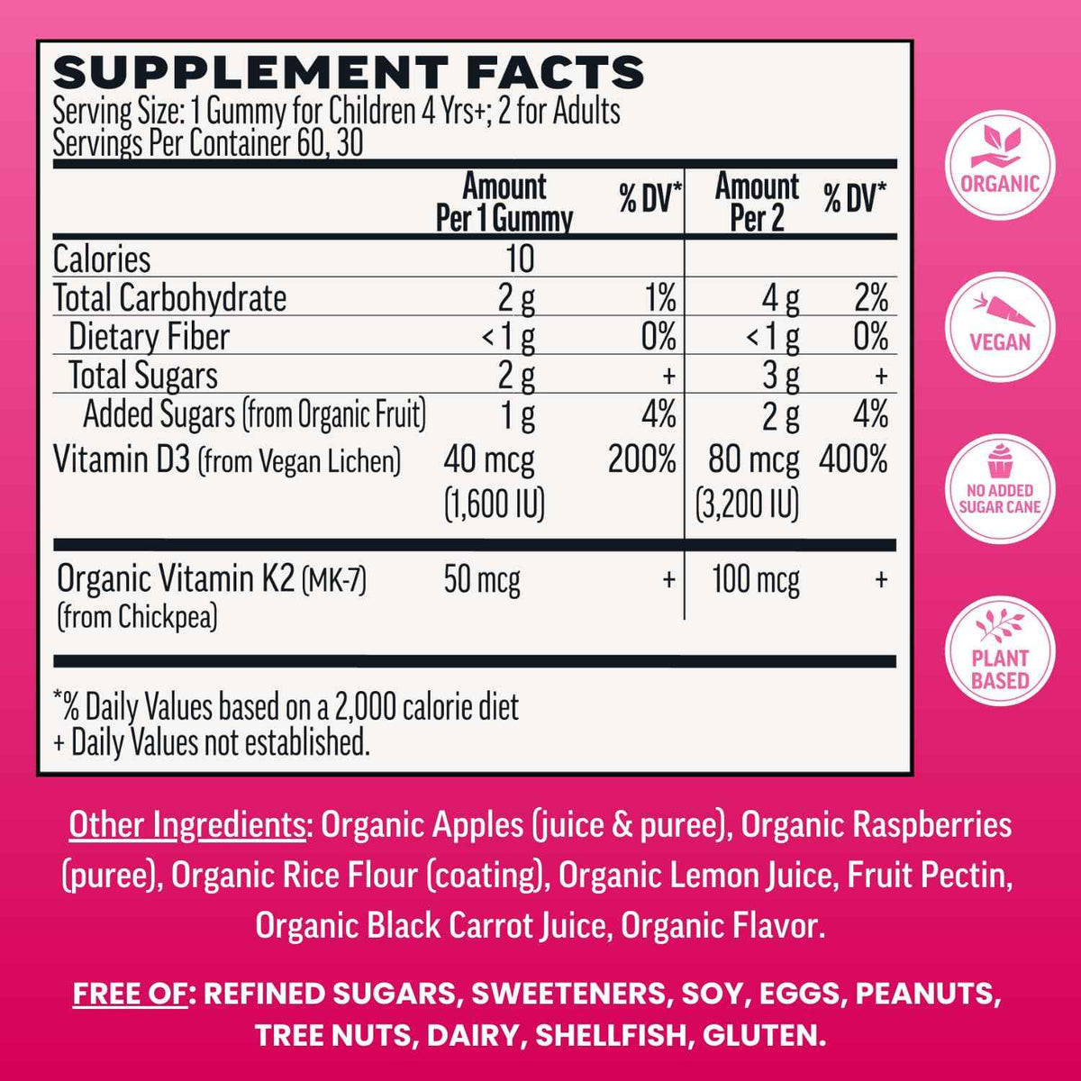 Llama Naturals Vitamin D3, Vegan, Organic Immune Support Supplement, Vitamin D Gummies for Adults and Kids, Real Fruit Gummy Vitamins, Promotes Bone Health