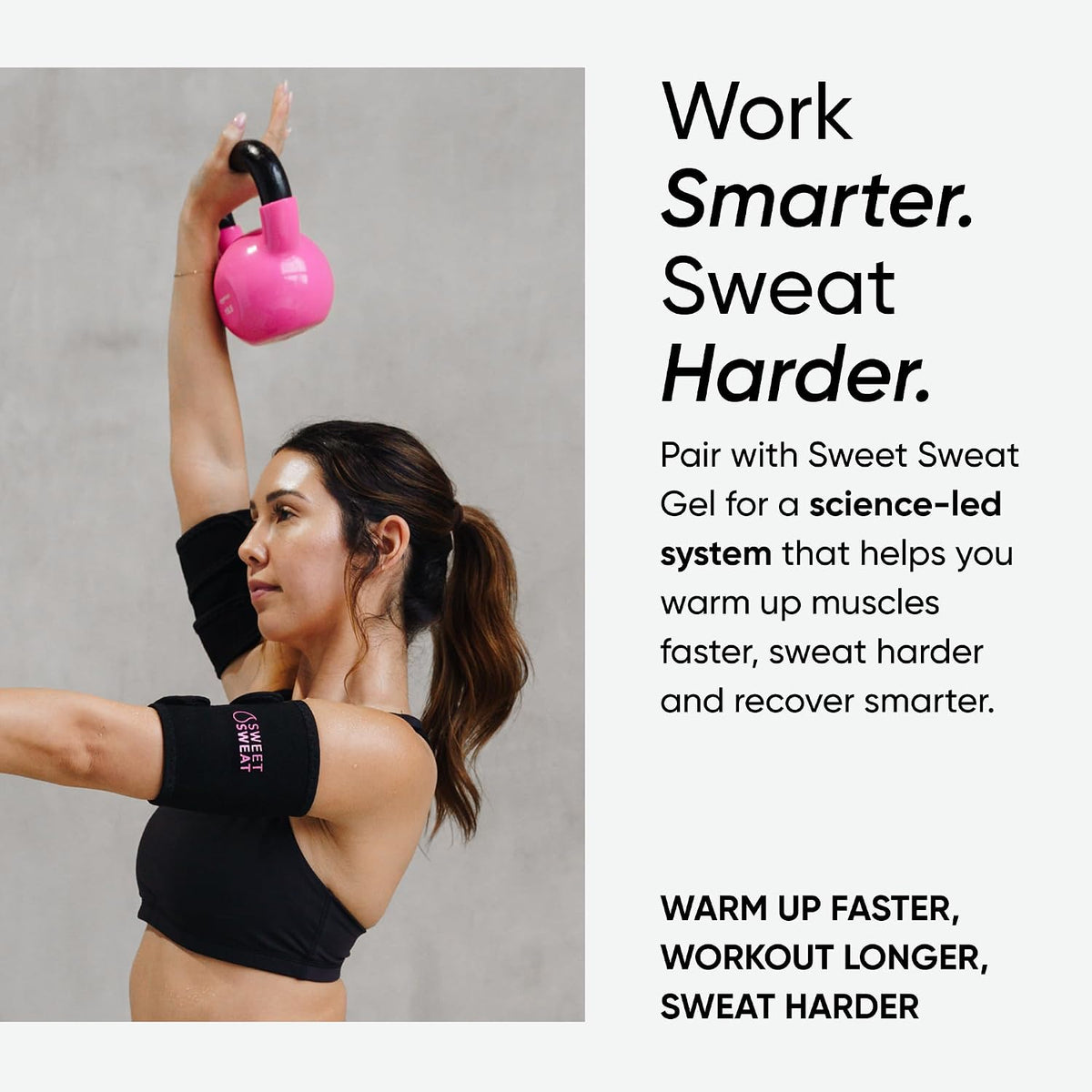 Sports Research Sweet Sweat Arm Trimmers - Premium Sweat-Enhancing Arm Wraps for Women & Men - 3 Adjustable Sizes