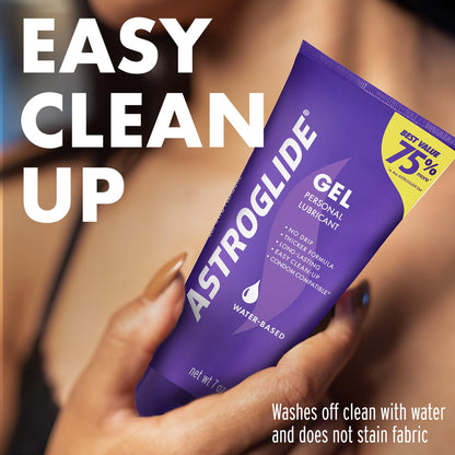 ASTROGLIDE Water-Based Lube, Thicker Gel, Stay-Put No Drip, 7 Fl Oz