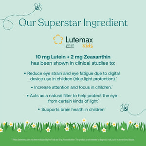 True Grace True Littles Daily Kids Multi - 120 Pectin Gummies - Immune, Cognitive, Bone & Eye Support - Clinically Studied Lutemax Kids Lutein True Grace