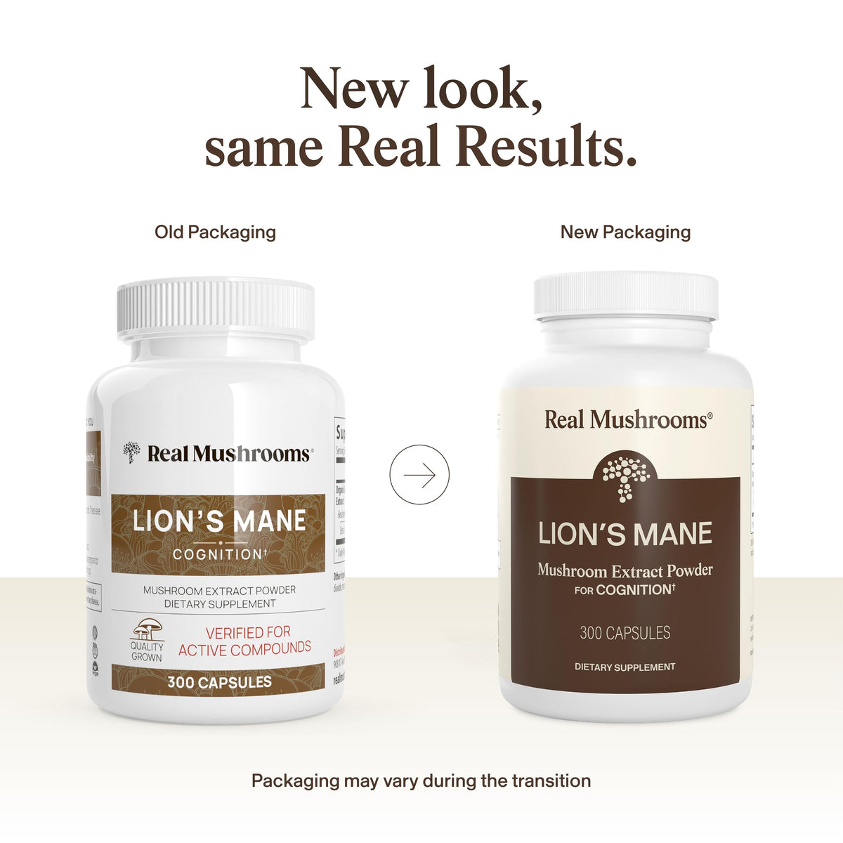 Real Mushrooms Lions Mane Mushroom Cognition (120 Capsules) Lions Mane Mushroom Powder Extract Capsules - Brain Supplement, Brain Vitamins, Focus Supplement