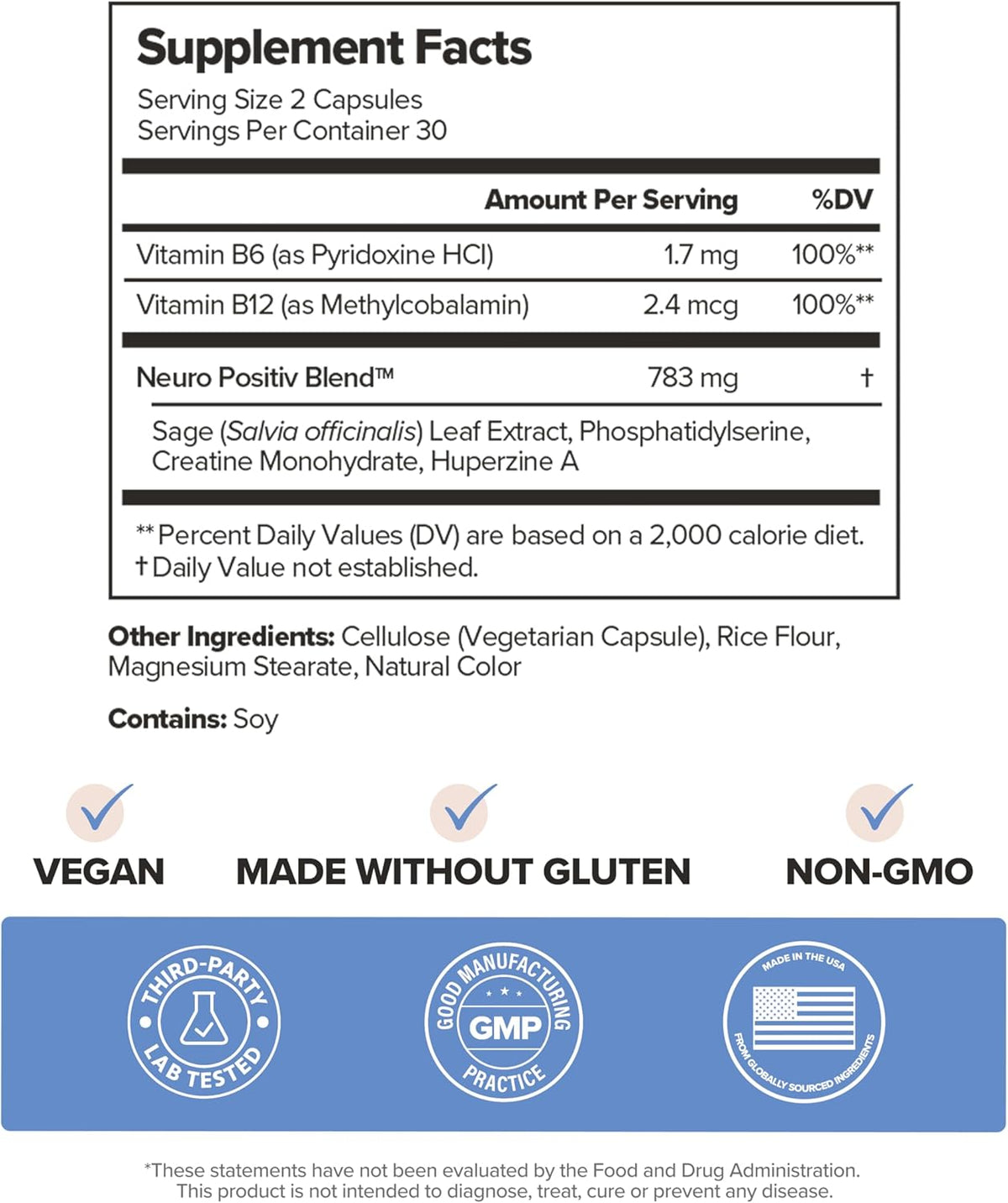 MENO Brain Health + Memory Capsules with Phosphatidylserine - 30-Day Supply