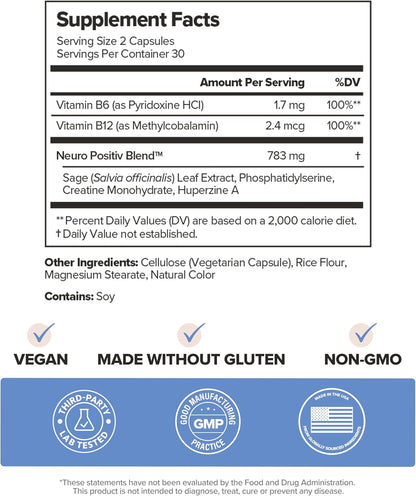 MENO Brain Health + Memory Capsules with Phosphatidylserine - 30-Day Supply