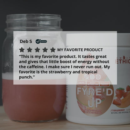 Sweat Ethic FYRE’D UP Energizing Appetite Suppressant, 200MG Natural Caffeine, Supports Active Lifestyle & Craving Control, Easy-Mix Powder for Pre Workout Energy, Mango Pineapple Flavor, 30 Servings