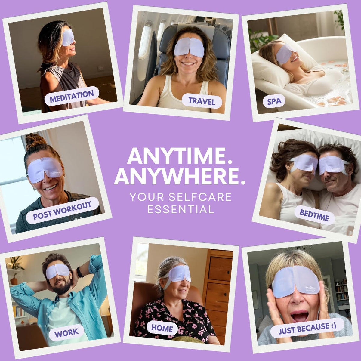LumiDew Self Heating Steam Eye Mask – Warm Compress Eye Mask for Sleep, Dry Eye Relief & Relaxation, Unscented (16 Pack)