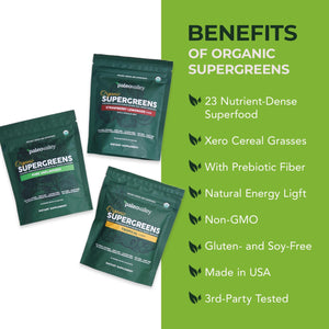 Paleovalley Organic Supergreens Powder - 23 Superfoods with Prebiotic Fiber for Energy and Immunity Support - No Cereal Grasses for Maximum Absorption - Pure Unflavored, 30 Servings PaleovalleyBuy Supplements Australia
