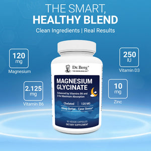 Dr. Berg Magnesium Glycinate 90ct – 4-in-1 Chelated for Muscle, Nerve, Sleep & Stress Support*– w/ D3, B6 & Zinc – 4X Lab-Tested – No Fillers – Formulated in USA, GMP-Certified Dr. Berg NutritionalsBuy Supplements Australia