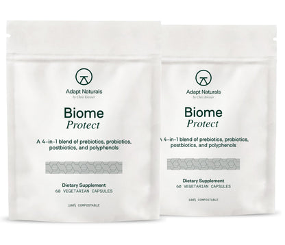 Adapt Naturals 4-in-1 Biome Protect Prebiotics, Probiotics, Postbiotics - & Polyphenols Supplement for Microbiome - Supports Immune & Gut Health, & Mental Clarity for Women & Men - 30 Day Supply