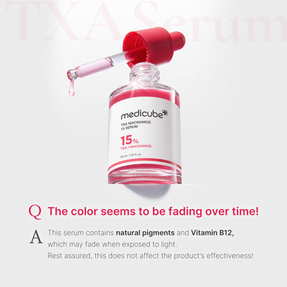 medicube TXA+Niacinamide 15% Glow Facial Serum for After Spot Care | All-in-One Daily Korean Skincare | Uneven Skin Tone, Texture, and Hydration Care | High-Potency Tranexamic Acid 5% | 1.01 fl.oz