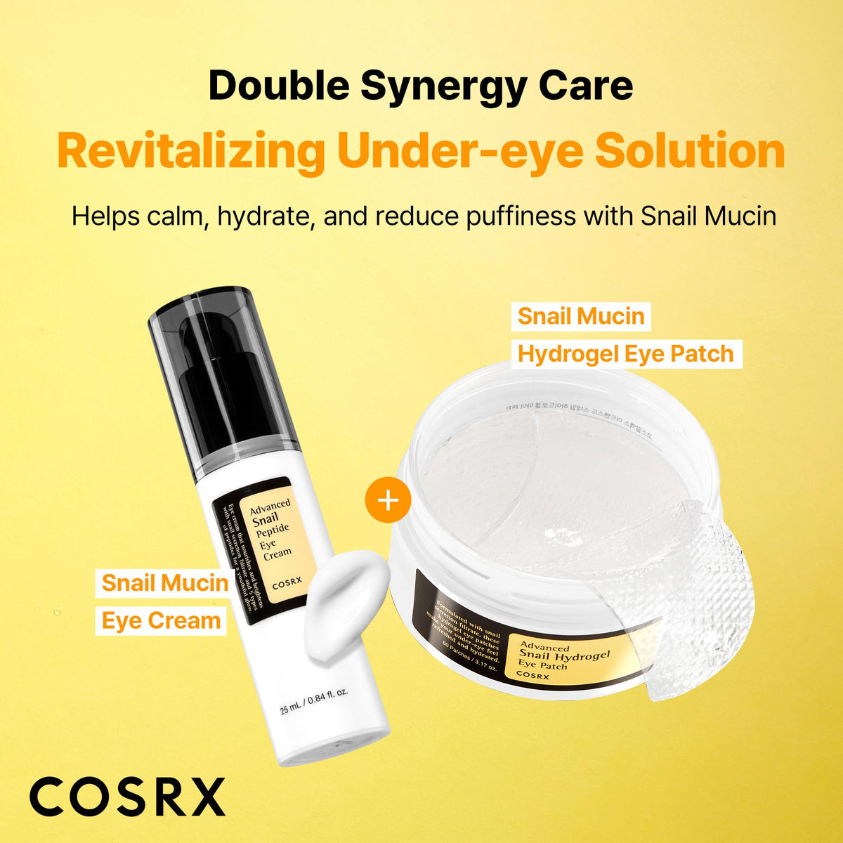 COSRX Advanced Snail Hydrogel Eye Patch - 60 Patches - Hydrating Snail Mucin Gel Serum Mask for Fine Lines & Puffiness