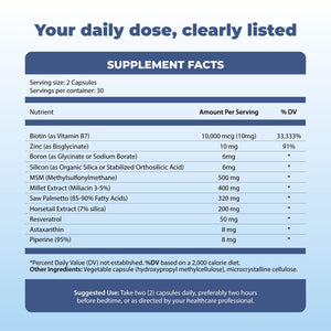 Michelle Peiret BM10 Max | Boron Supplement for Men & Women | Boron Complex with Zinc, Biotin 10,000 mcg, MSM, Silica, Saw Palmetto | Hair Skin & Nails + Trace Mineral Support | 60 Veg Capsules Michelle PeiretBuy Supplements Australia