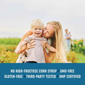 Kids Probiotic Gummies - 2 Billion Probiotics + 100mg Prebiotic Fiber for Immune & Digestion Support - Low Sugar Per Serving - For Children Ages 2+ - Gluten-Free